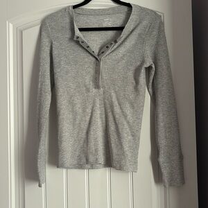 Aerie Henley shirt, Size S, Grey